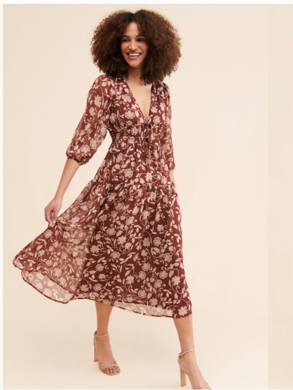 Minkpink Wren Floral Midi dress